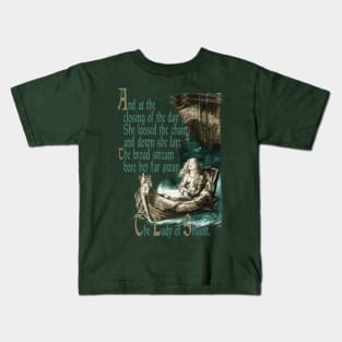 At The Closing Of The Day - The Lady Of Shalott Kids T-Shirt